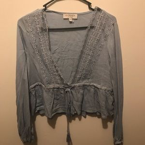Buckle blue crop top